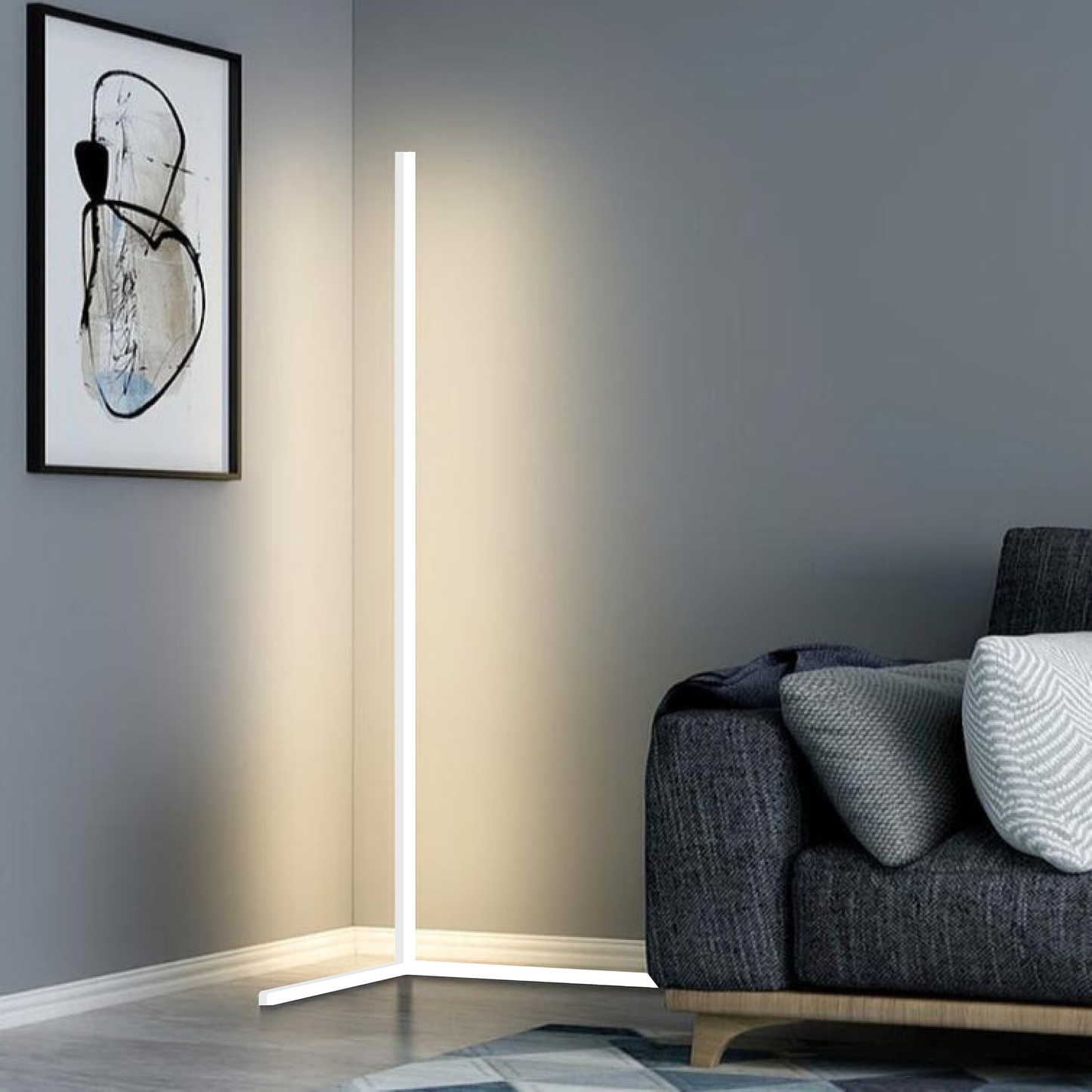 Slim LED Corner Lamp Adjustable Brightness Modern Home Lighting