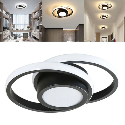 Modern Minimalist Double Ring Halo Contemporary Ceiling Light Fixture