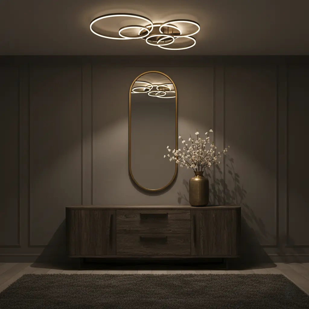 Modern LED Ceiling Light with Dimmable Remote Control