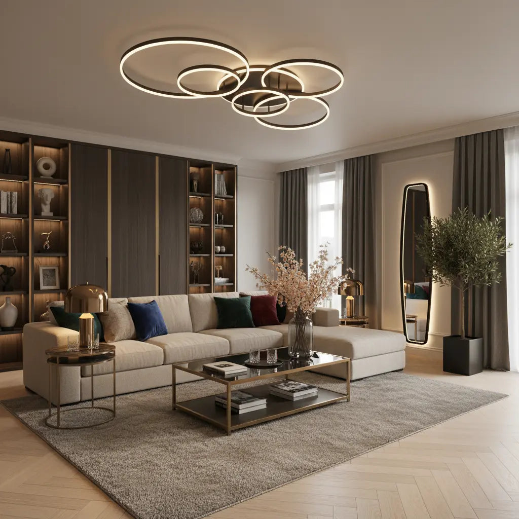 Modern LED Ceiling Light with Dimmable Remote Control