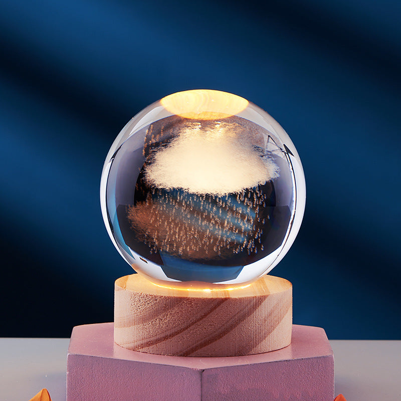 Crystal Bedside Table Lamp for Bedroom & Living Room - LED - 3D Crystal Glass
