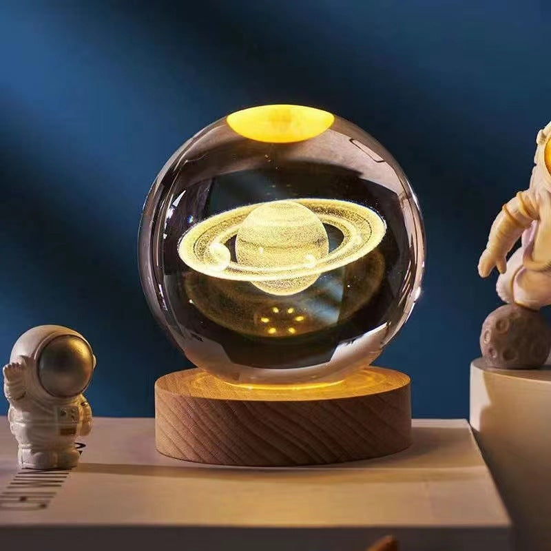 Crystal Bedside Table Lamp for Bedroom & Living Room - LED - 3D Crystal Glass