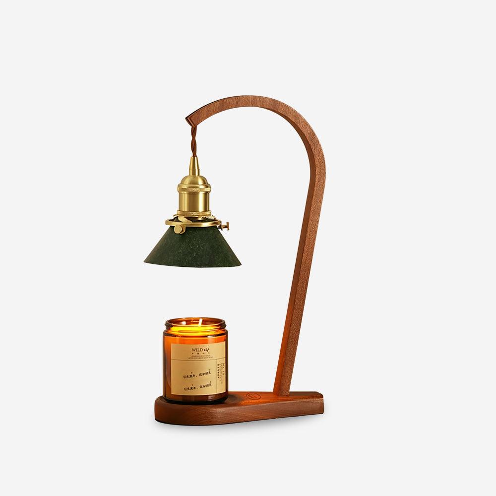 Rovix Tabletop Candle Warmer Lamp – Wooden Base & Matte Shade