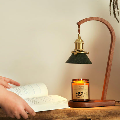 Rovix Tabletop Candle Warmer Lamp – Wooden Base & Matte Shade