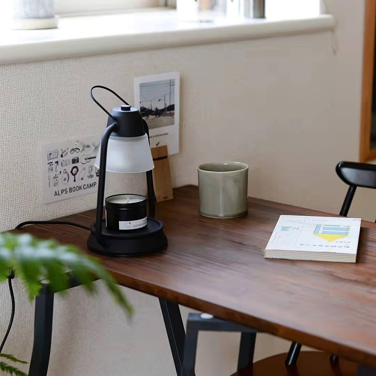 Drivon Candle Warmer Lamp – Industrial Metal Shade – Dimmable Wax Warmer