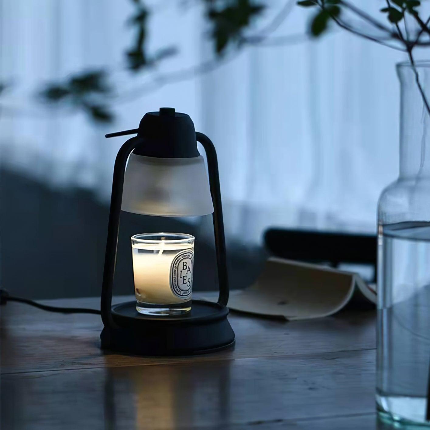 Drivon Candle Warmer Lamp – Industrial Metal Shade – Dimmable Wax Warmer