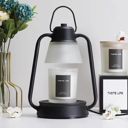 Drivon Candle Warmer Lamp – Industrial Metal Shade – Dimmable Wax Warmer