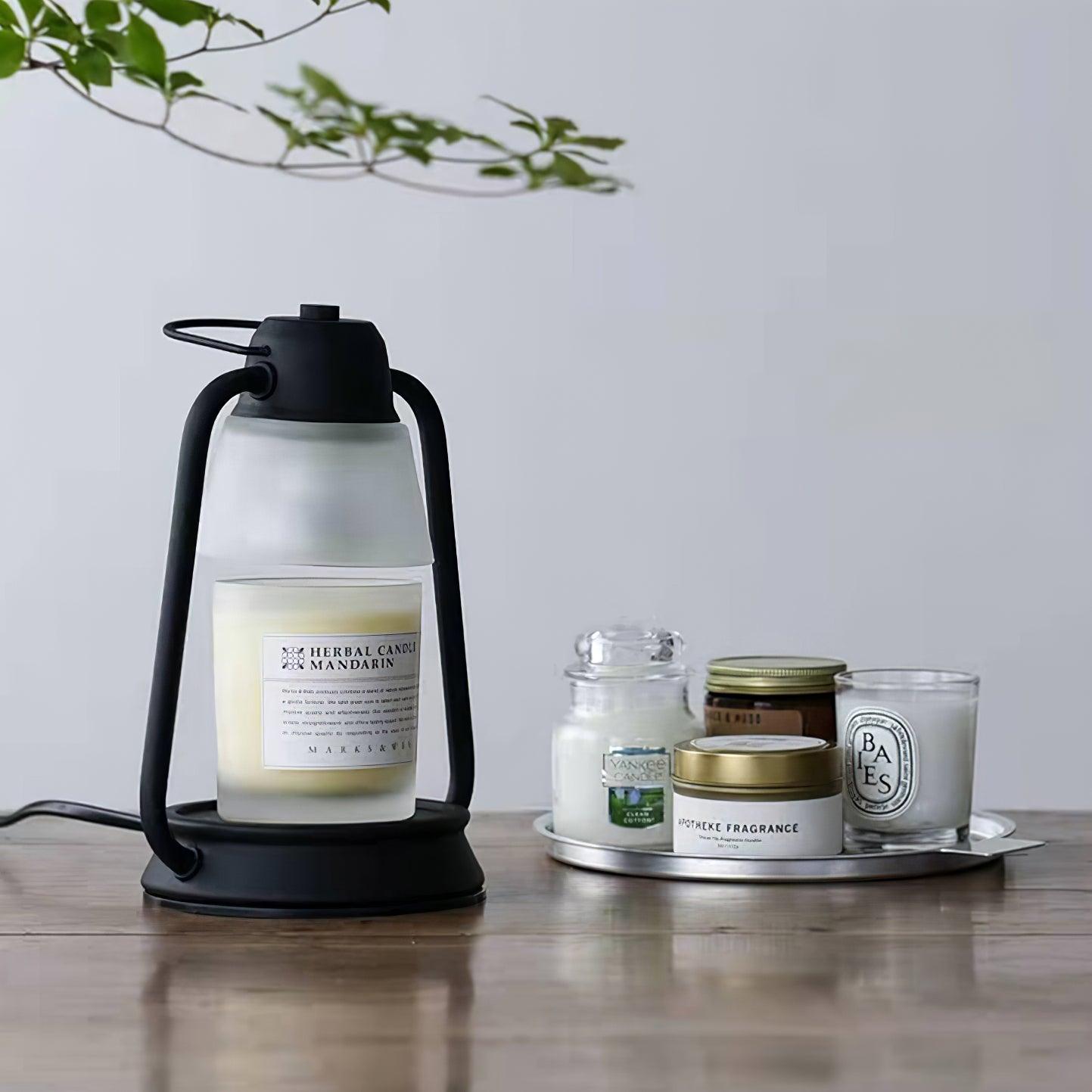 Drivon Candle Warmer Lamp – Industrial Metal Shade – Dimmable Wax Warmer