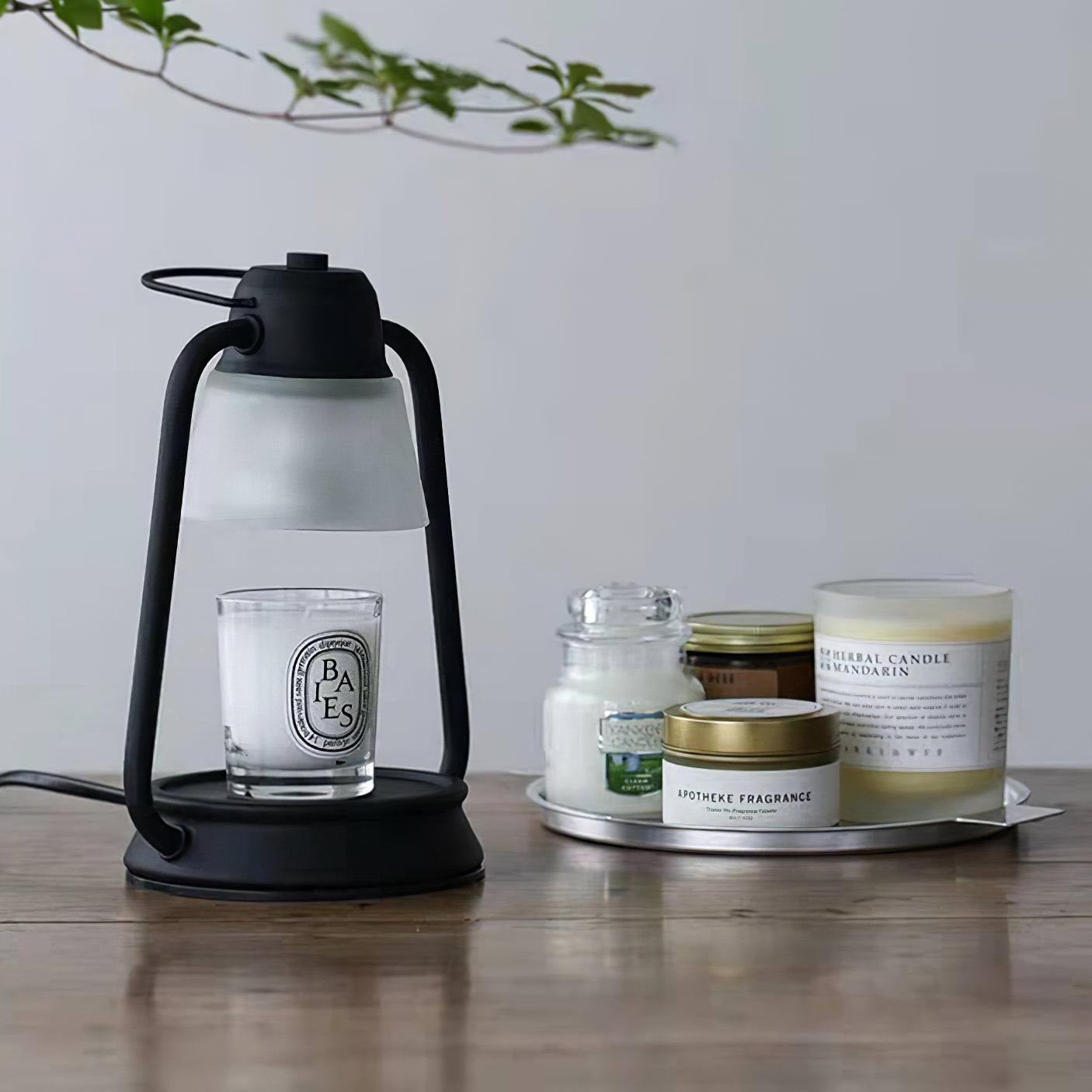 Drivon Candle Warmer Lamp – Industrial Metal Shade – Dimmable Wax Warmer