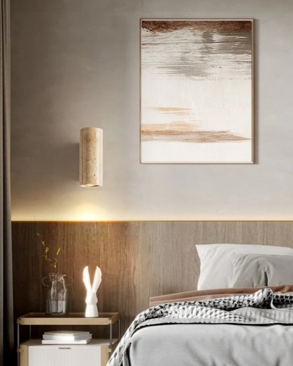 Natural Warm Ambient Travertine Modern Wall Lamp