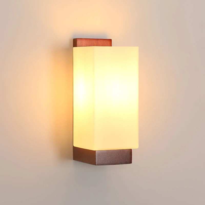 Rustic Glass Shade Modern Wall Sconce Living Room Ambient Lighting