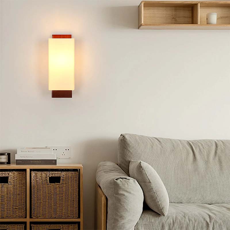 Rustic Glass Shade Modern Wall Sconce Living Room Ambient Lighting