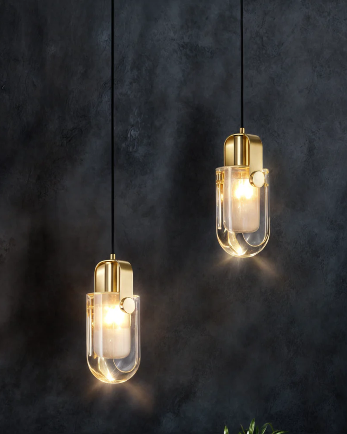 Elegant Adjustable Height Gold Crystal Pendant Light