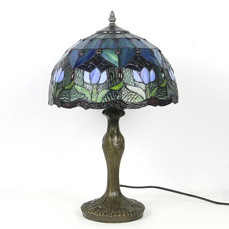 Tiffany Style Stained Glass European Art Nouveau Table Lamp