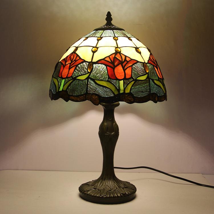 Tiffany Style Stained Glass European Art Nouveau Table Lamp