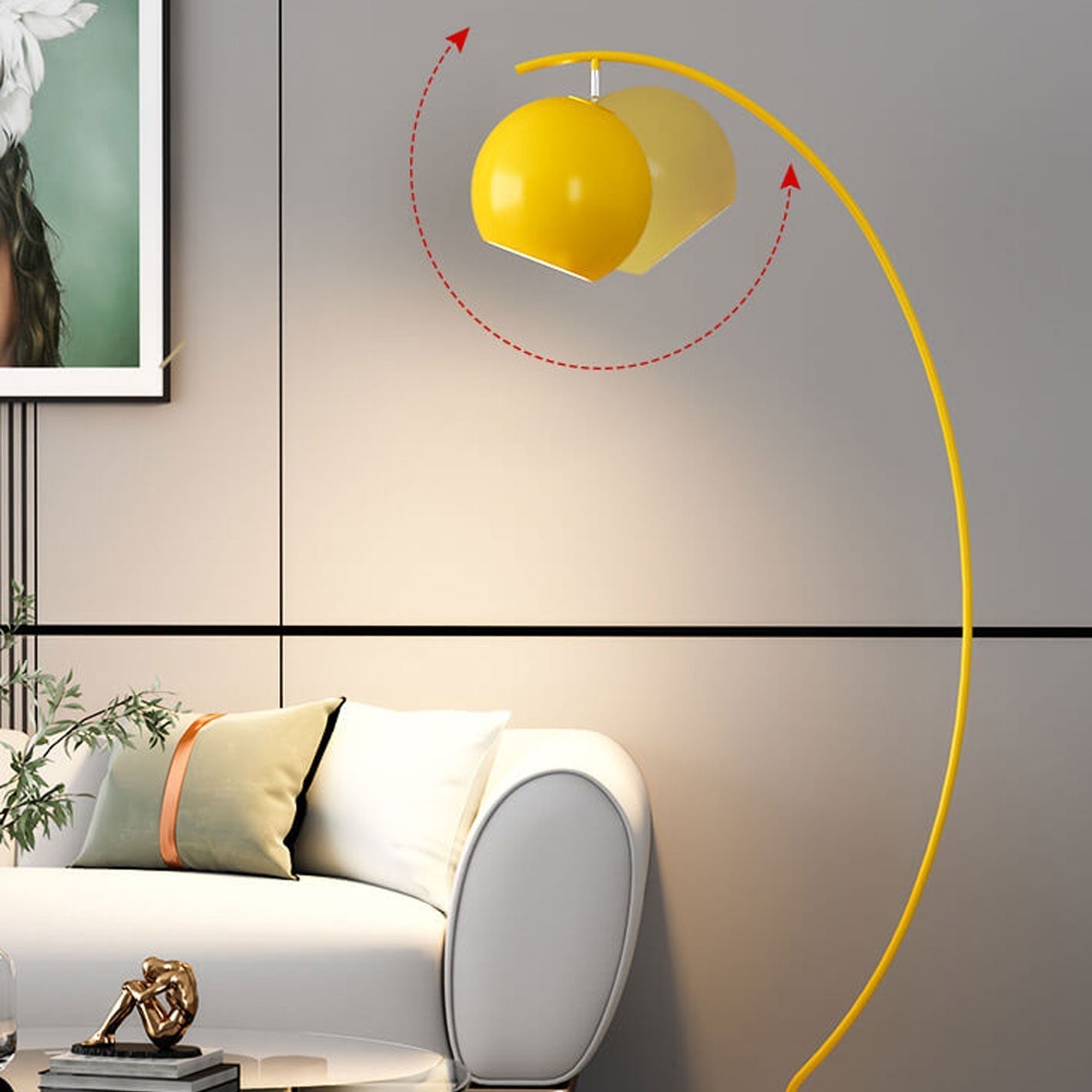 Curved Dome Iron Floor Lamp – Living Room & Office