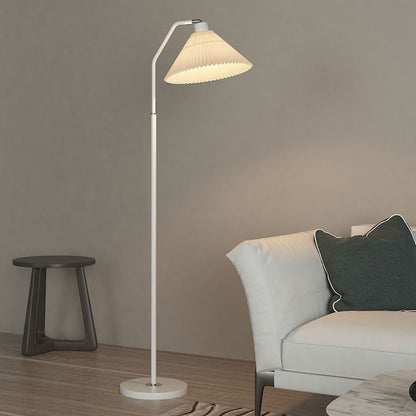 Minimalist Pleated Shade Iron Floor Lamp – Mains Plug-in – Living Room & Bedroom