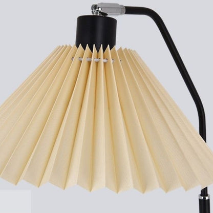 Minimalist Pleated Shade Iron Floor Lamp – Mains Plug-in – Living Room & Bedroom