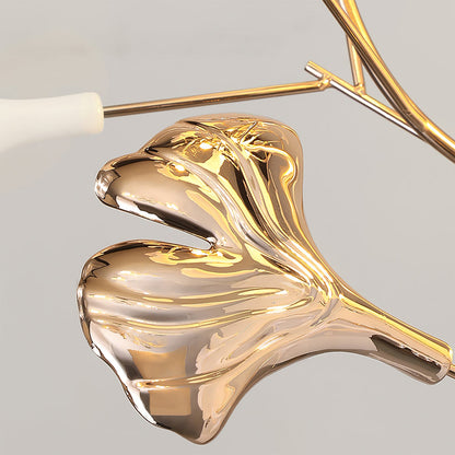 Sculptural Floral Ceramic & Marble Floor Lamp – Foot Switch – Living Room