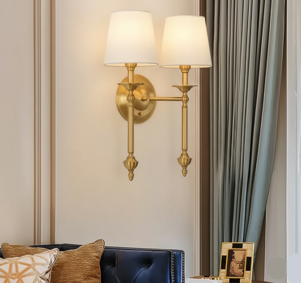 Classic Brass Indoor Wall Light for Bedroom and Living Room