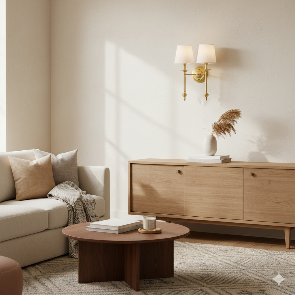 Classic Brass Indoor Wall Light for Bedroom and Living Room