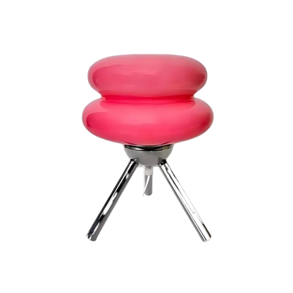 Modern Glass Tripod Table Lamp – Stacked Discs LED Bedside Light – Metal Base