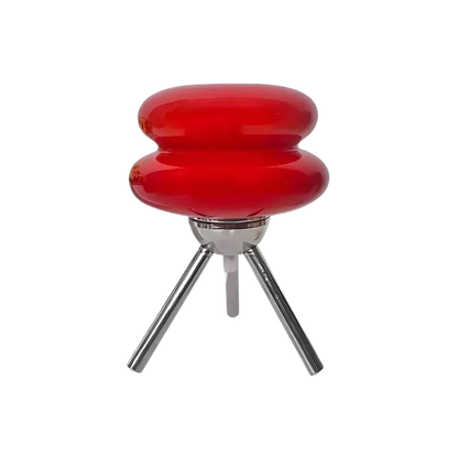 Modern Glass Tripod Table Lamp – Stacked Discs LED Bedside Light – Metal Base