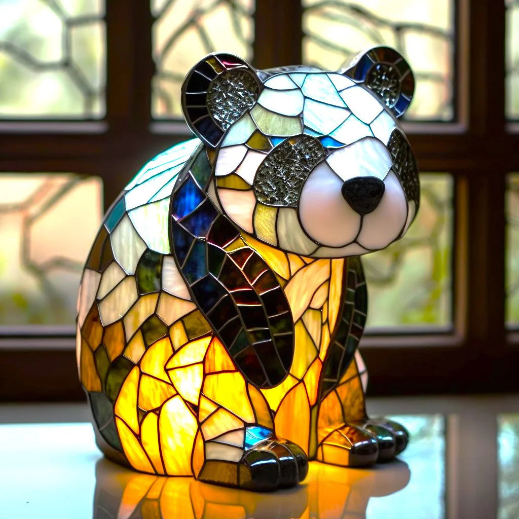 Artistic Stained Glass Bedside Table Lamp for Bedroom or Living Room - Decorative Lighting