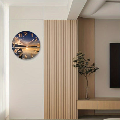 Silent Glass Wall Clock - Nautical Style