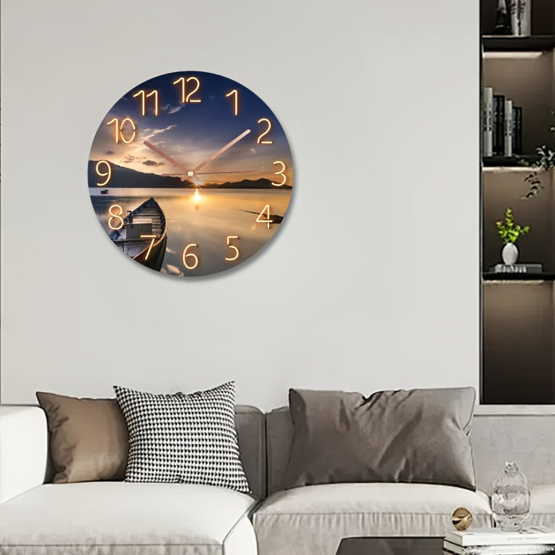 Silent Glass Wall Clock - Nautical Style