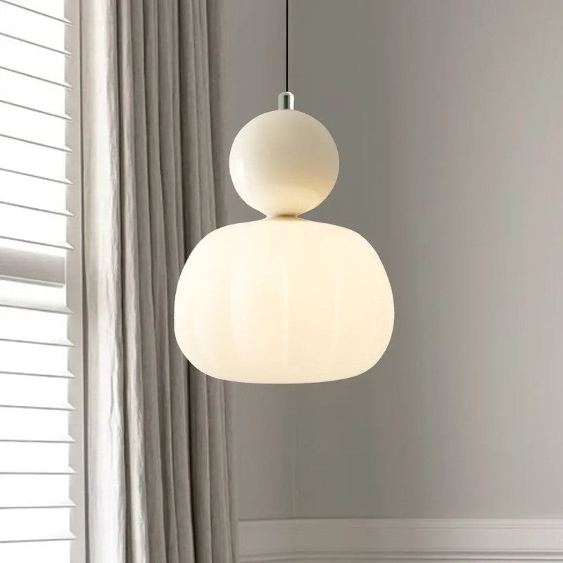 Art Deco Cream Sculptural Elegant Decorative Pendant Light