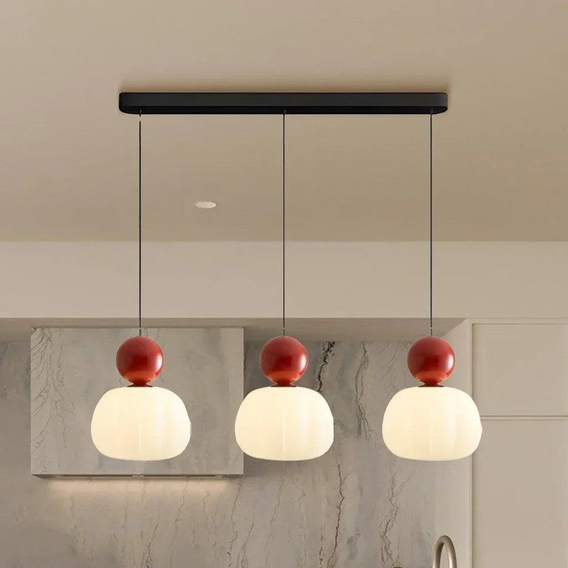 Art Deco Cream Sculptural Elegant Decorative Pendant Light