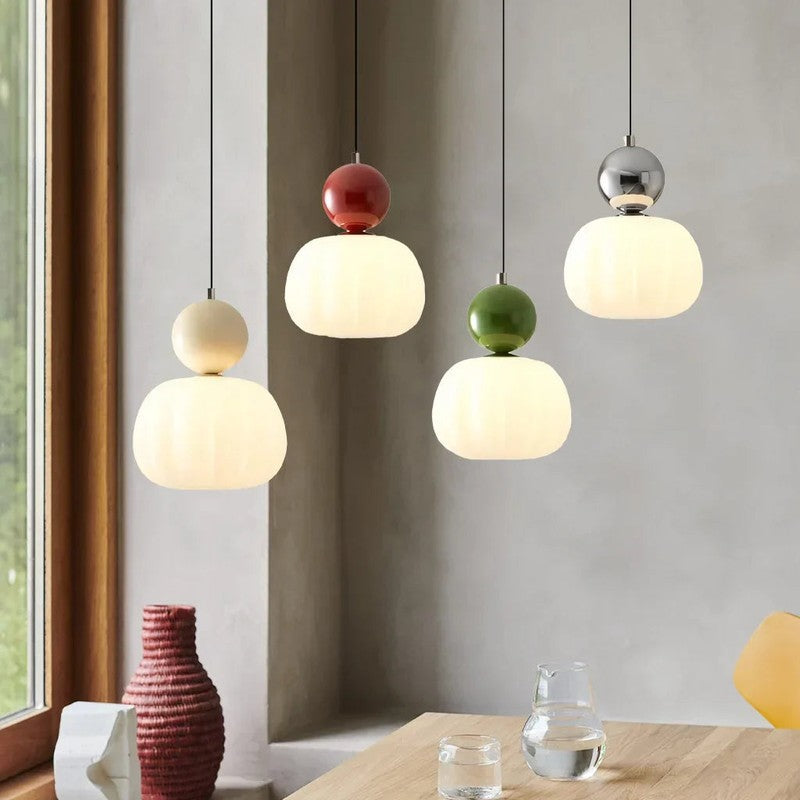 Art Deco Cream Sculptural Elegant Decorative Pendant Light