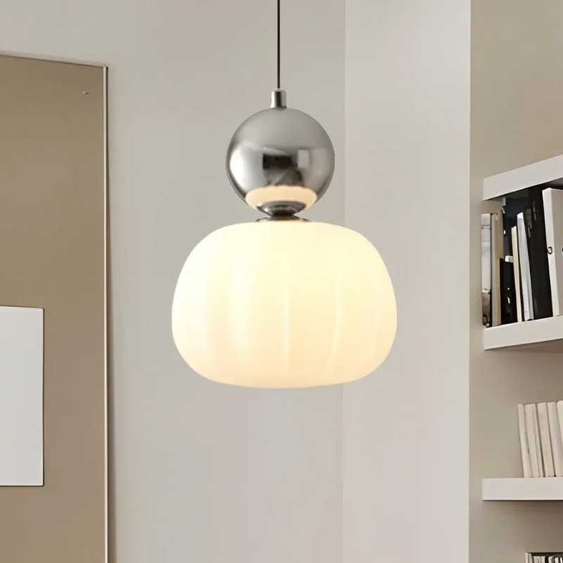 Art Deco Cream Sculptural Elegant Decorative Pendant Light