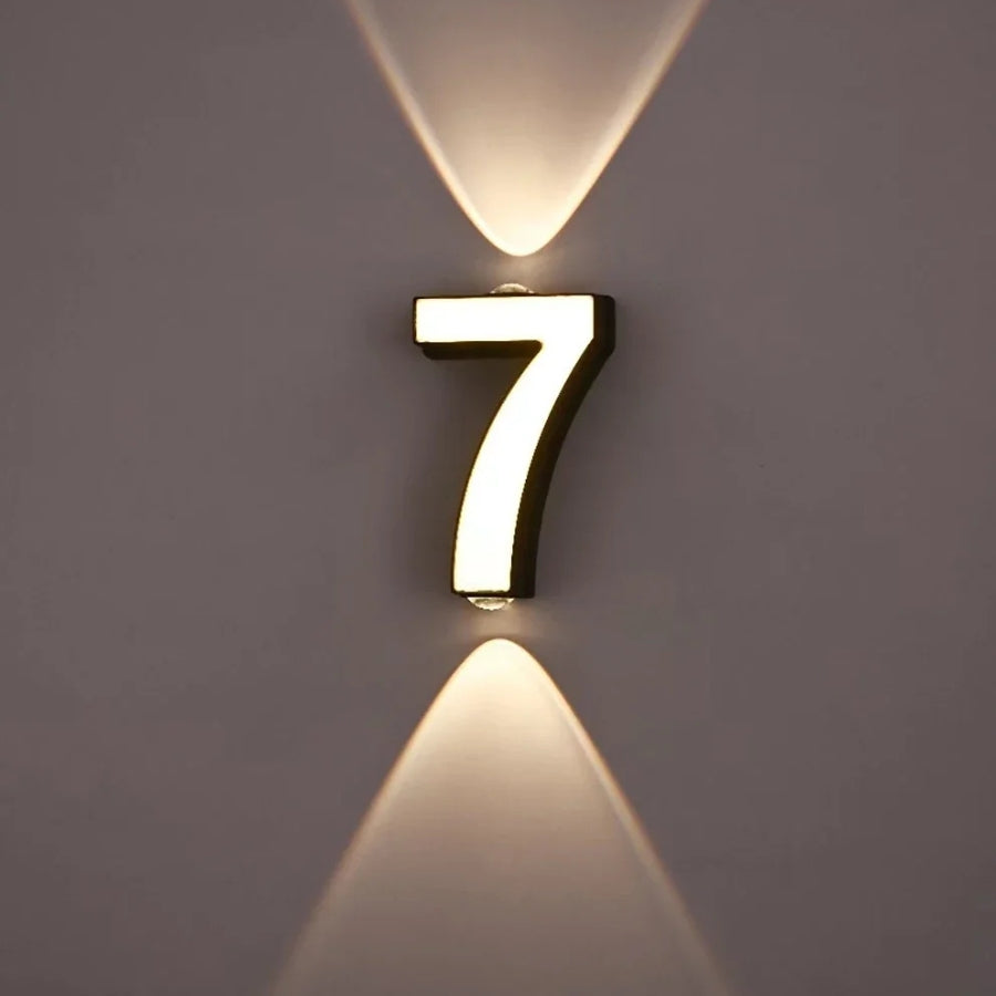Modern Minimalist LED Light Up Numeric Wall Mounted Numbers