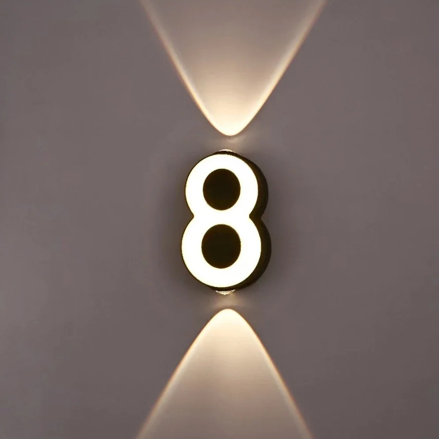 Modern Minimalist LED Light Up Numeric Wall Mounted Numbers