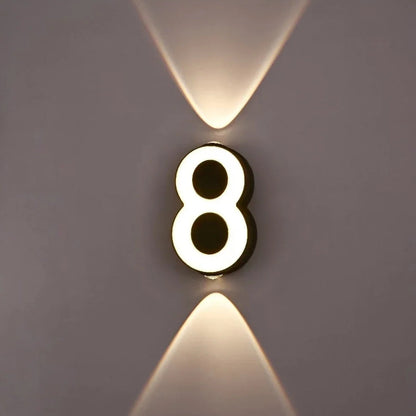 Modern Minimalist LED Light Up Numeric Wall Mounted Numbers