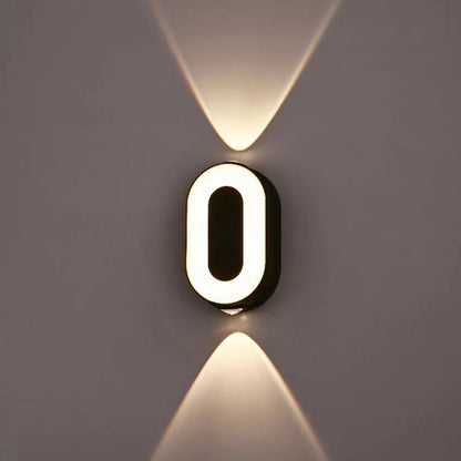 Modern Minimalist LED Light Up Numeric Wall Mounted Numbers