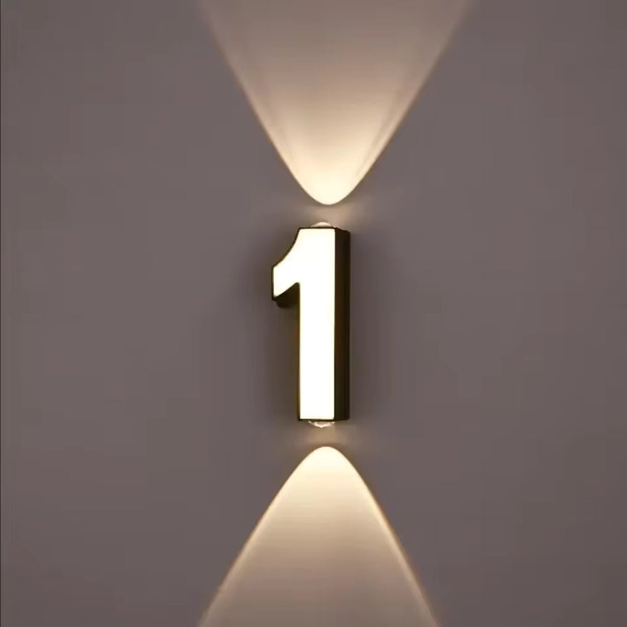 Modern Minimalist LED Light Up Numeric Wall Mounted Numbers