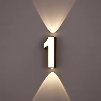 Modern Minimalist LED Light Up Numeric Wall Mounted Numbers