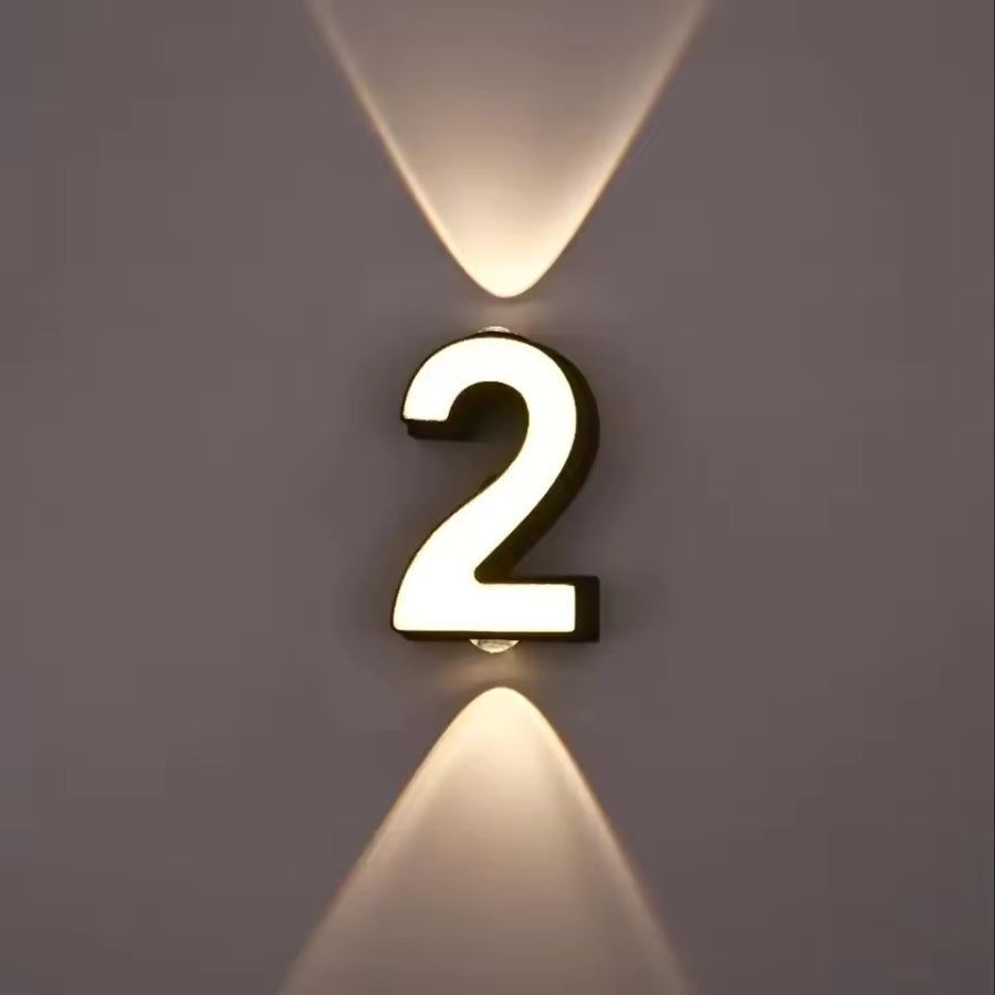 Modern Minimalist LED Light Up Numeric Wall Mounted Numbers