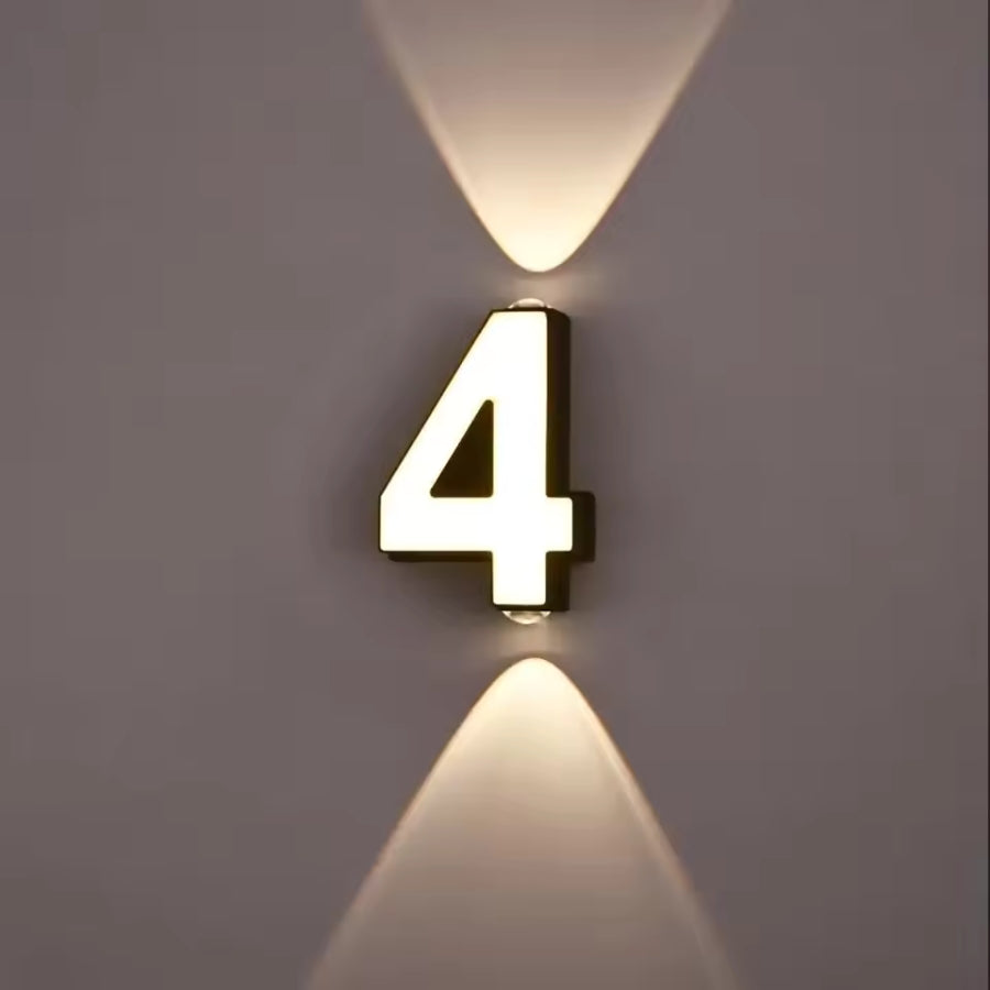 Modern Minimalist LED Light Up Numeric Wall Mounted Numbers