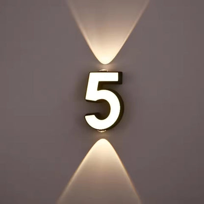 Modern Minimalist LED Light Up Numeric Wall Mounted Numbers