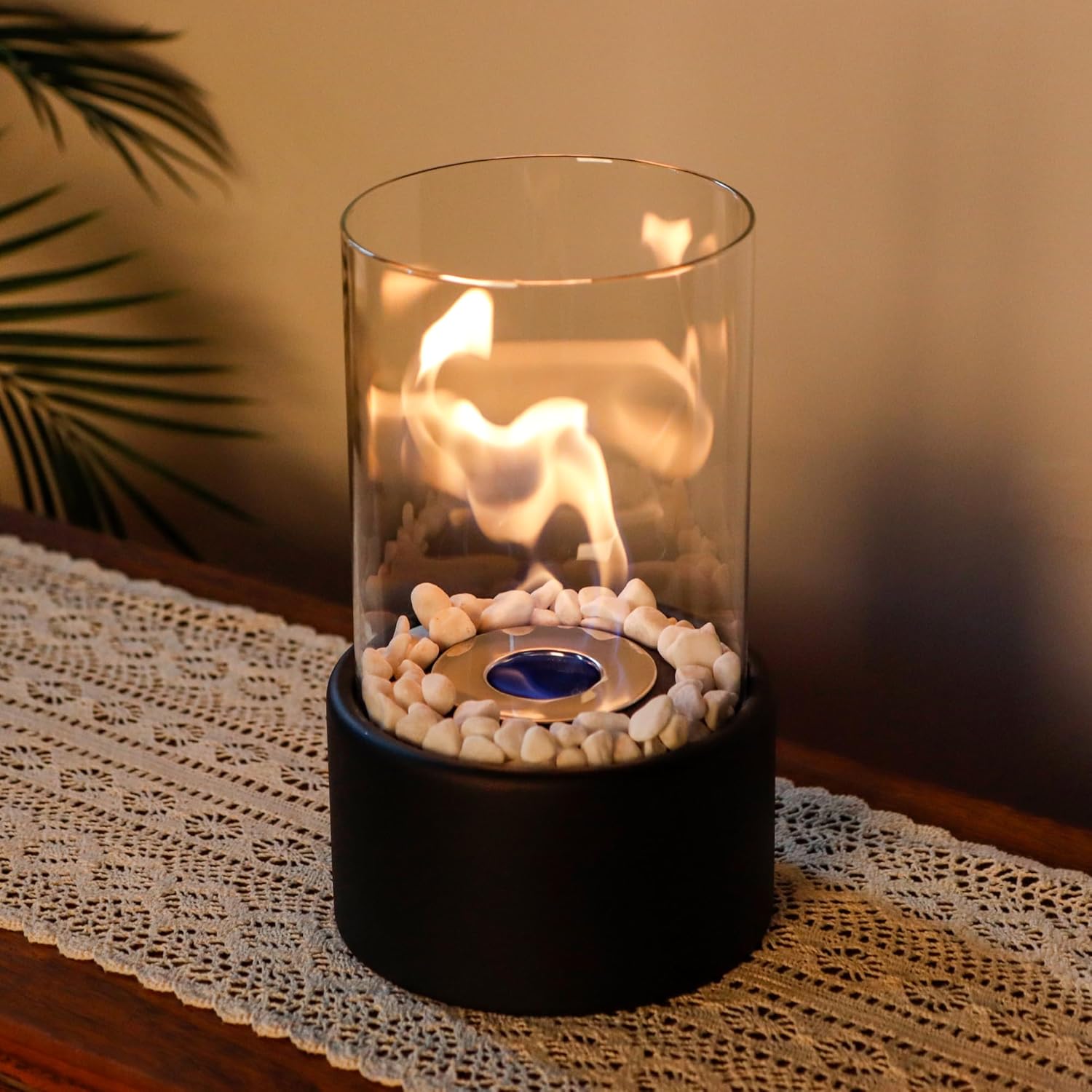 Bioethanol Tabletop Fireplace - Ventless Smokeless Indoor Outdoor - Portable Real Flame