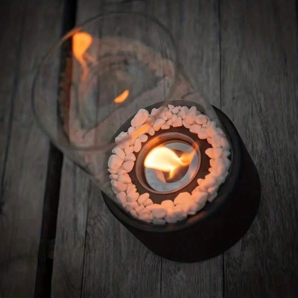 Bioethanol Tabletop Fireplace - Ventless Smokeless Indoor Outdoor - Portable Real Flame