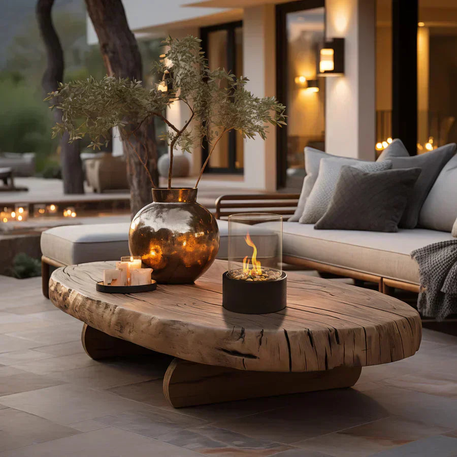 Bioethanol Tabletop Fireplace - Ventless Smokeless Indoor Outdoor - Portable Real Flame