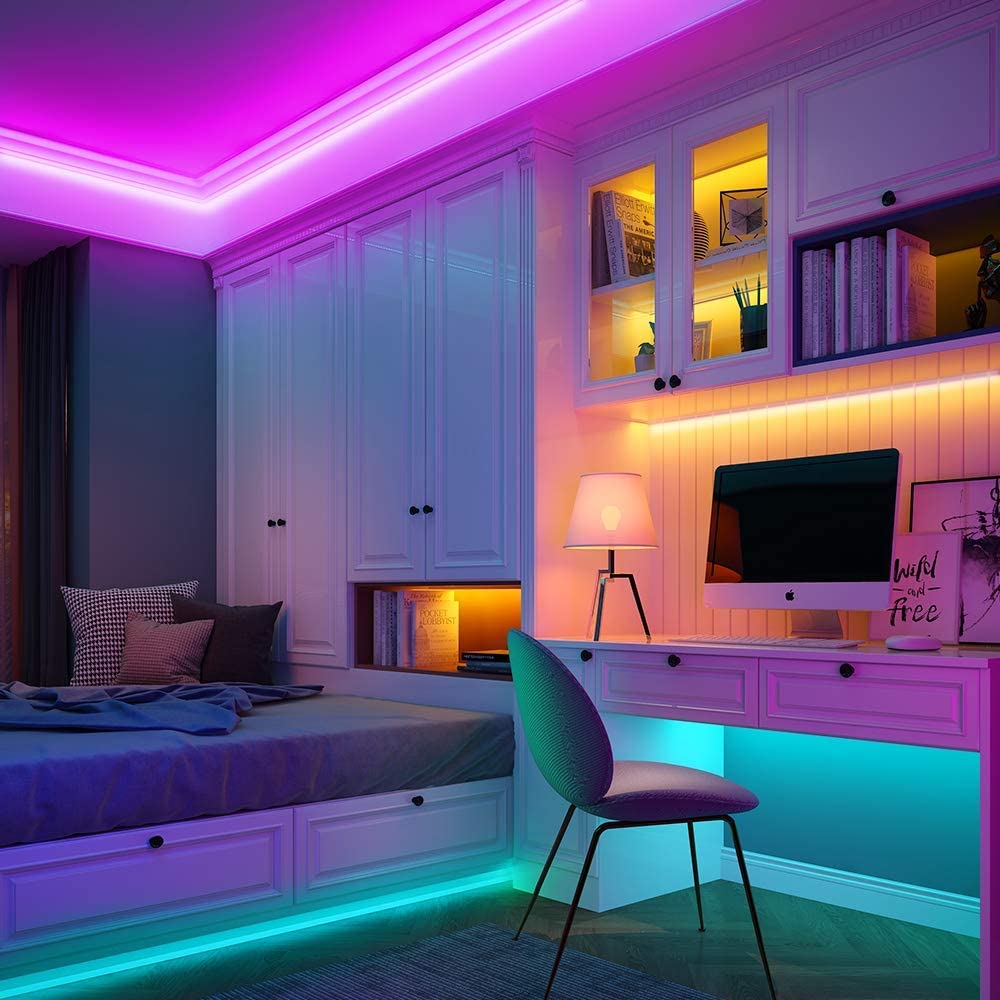 RGB LED Strip Lights For Bedroom - Color Changing Indoor Lighting With Remote Control
