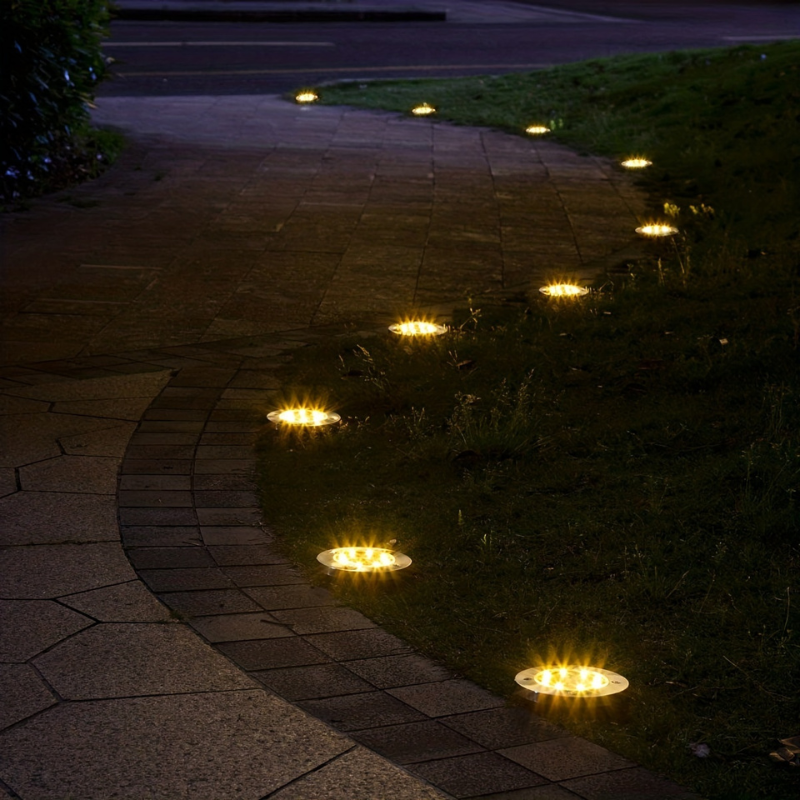 Ground Embedded Solar Decking Lights – LED Garden Pathway Set