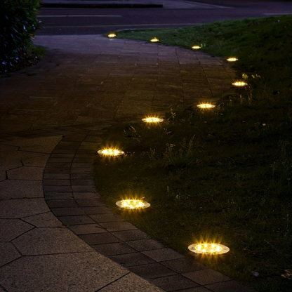 Ground Embedded Solar Decking Lights – LED Garden Pathway Set