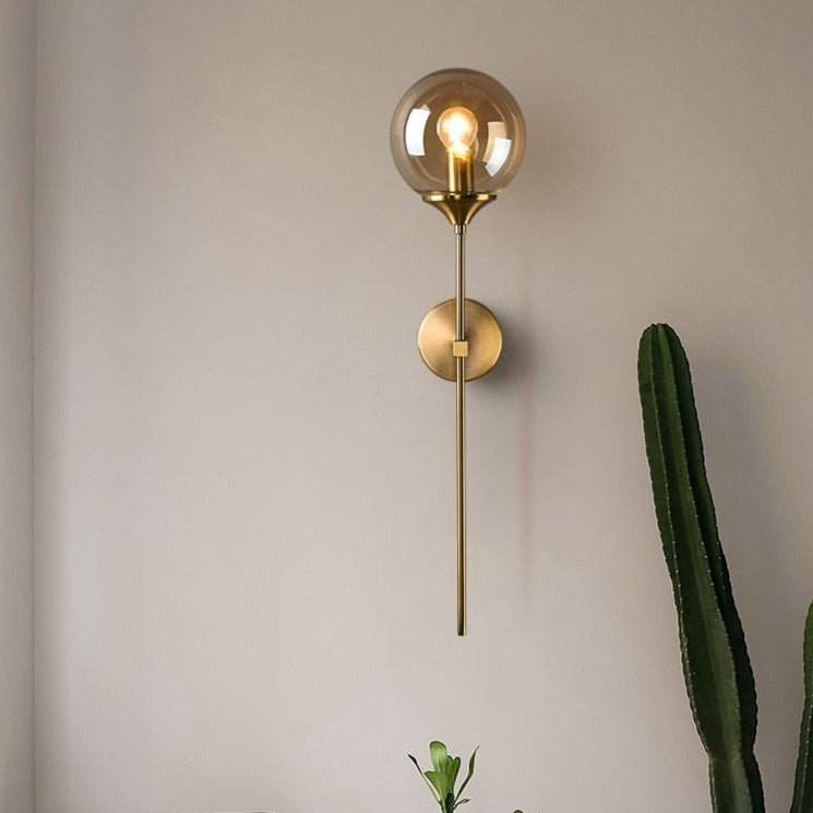 Modern Sleek Stained Glass Metal Wall Light